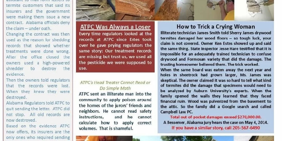 Alabama Termite and Pest Control, Inc Caught Shredding Thousands of Customer Files in Cover Up